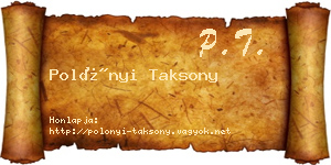 Polónyi Taksony névjegykártya